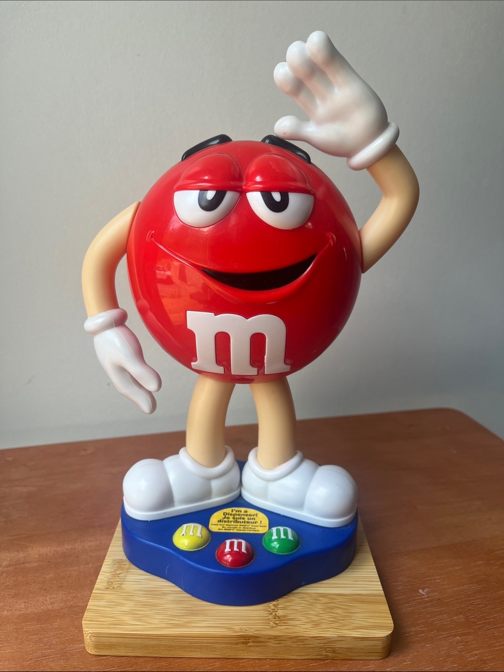 Vintage M&M’s Red Character Candy Dispenser Blue Base | Collectible Toy